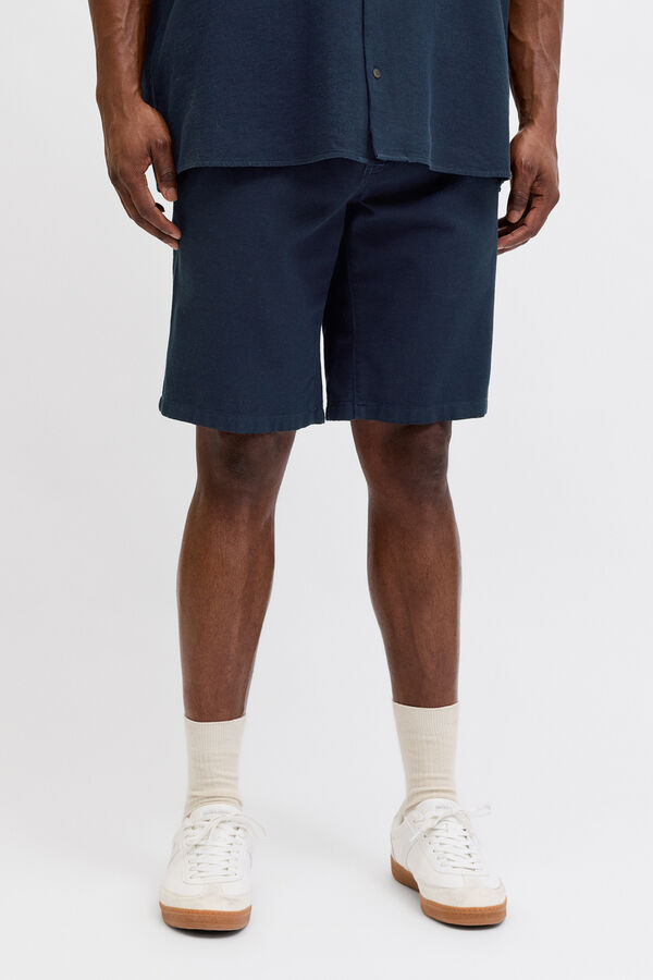 Jack & Jones PLUS Bermuda loose fit em algod&atilde;o azul