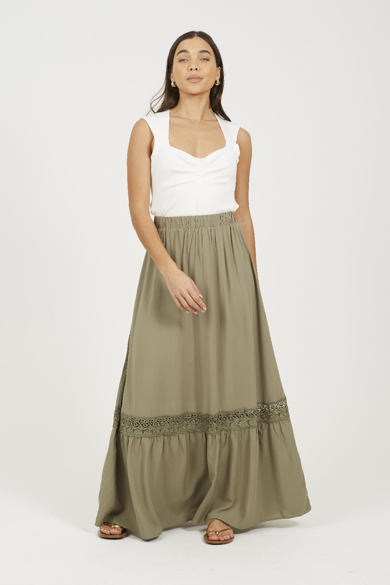 Brave Soul Falda larga con encaje