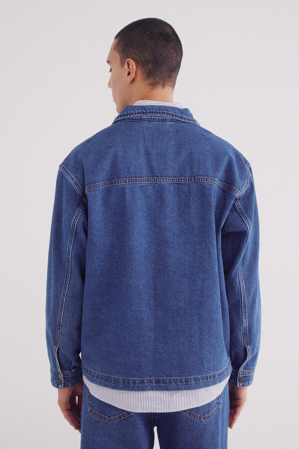 Springfield Jaqueta jeans oversize azul