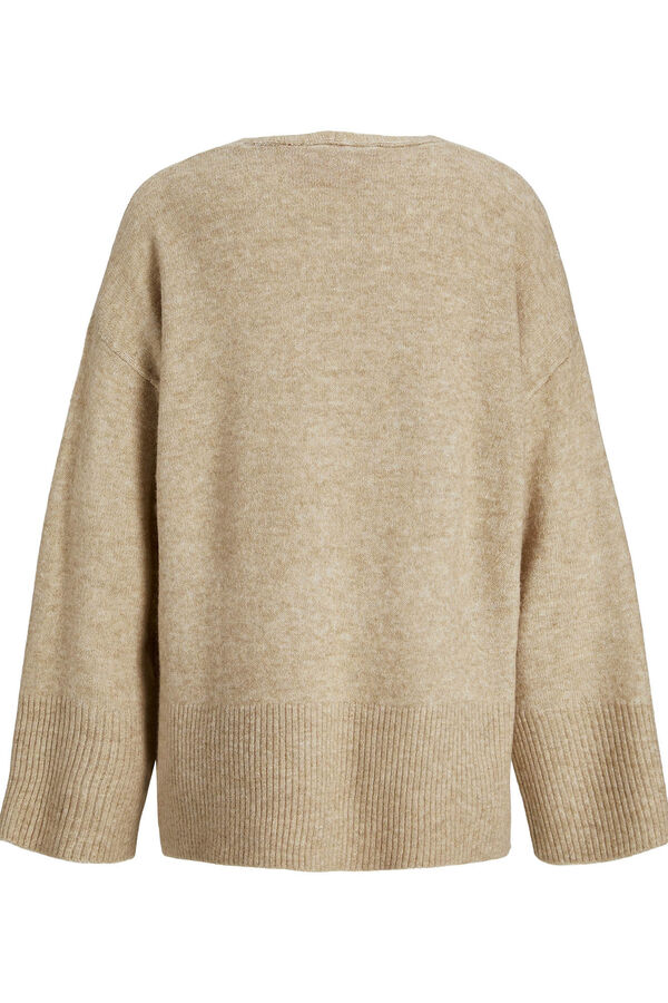 Jack & Jones Suéter liso com gola em liso bege