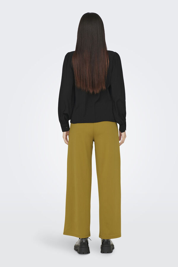 JDY Camisa curta de manga comprida preto