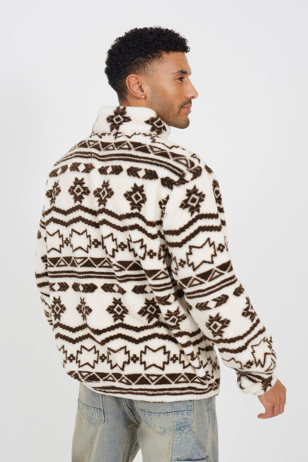 Brave Soul Sudadera cuello cremallera blanco