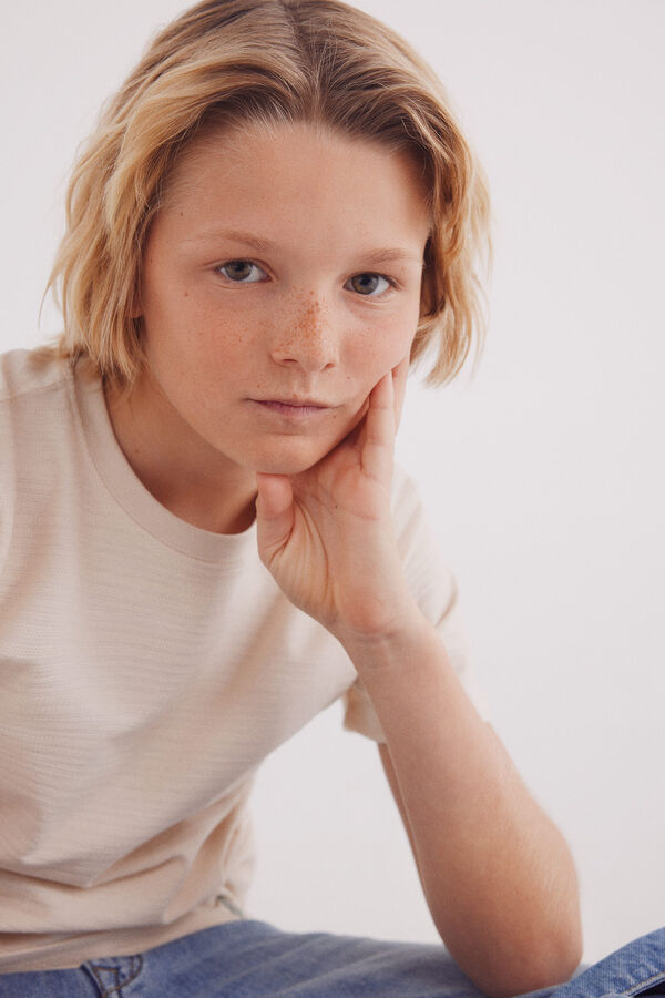 Springfield Kids T-shirt de menino com textura bege