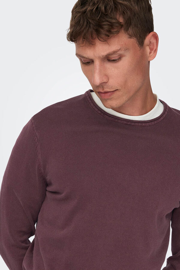 Only & Sons Camisola gola redonda  cru