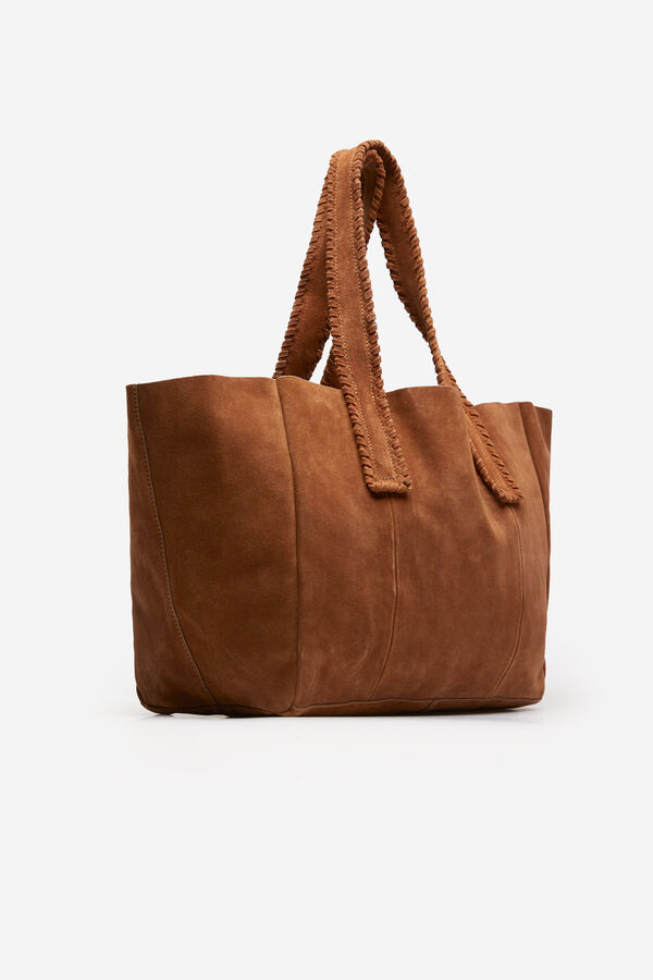 springfield Bolso shopper piel serraje nude