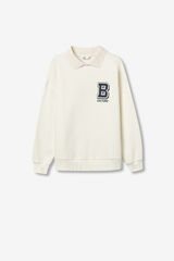 Tiffosi Young Sudadera Relaxed con cuello polo beige