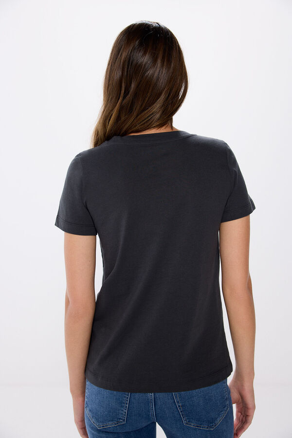 Springfield Camiseta gr&aacute;fica algod&oacute;n gris