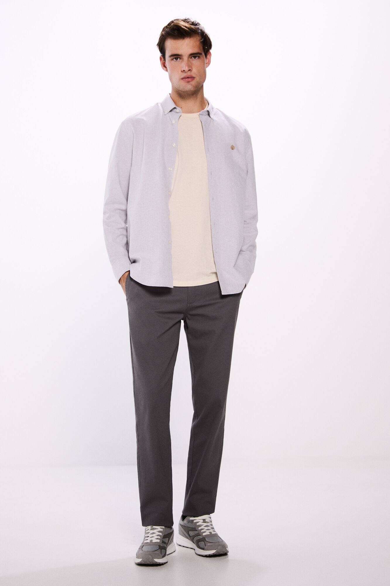 Springfield Cal&ccedil;a slim fit com microestrutura colorida