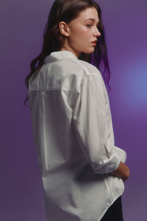 Springfield Blusa oversized de popelina branco