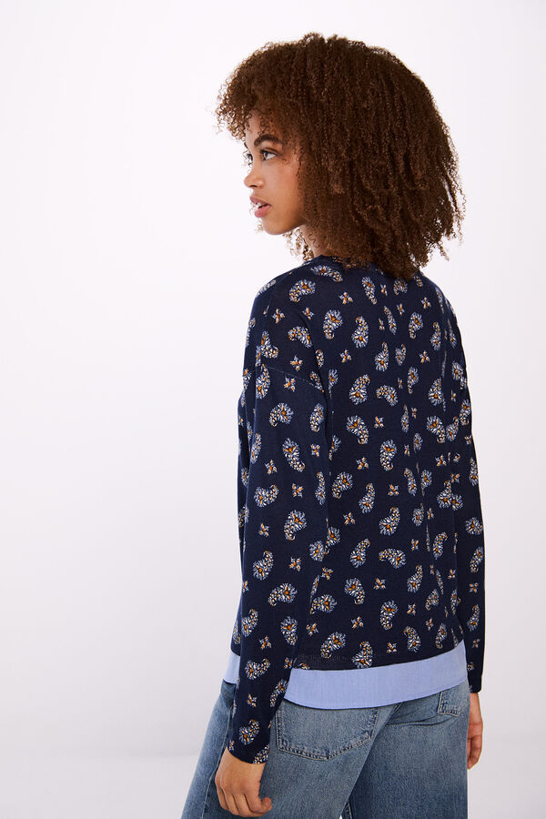 Springfield Camiseta estampada combinada azul