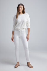 Springfield Jeans slim cropped color blanco