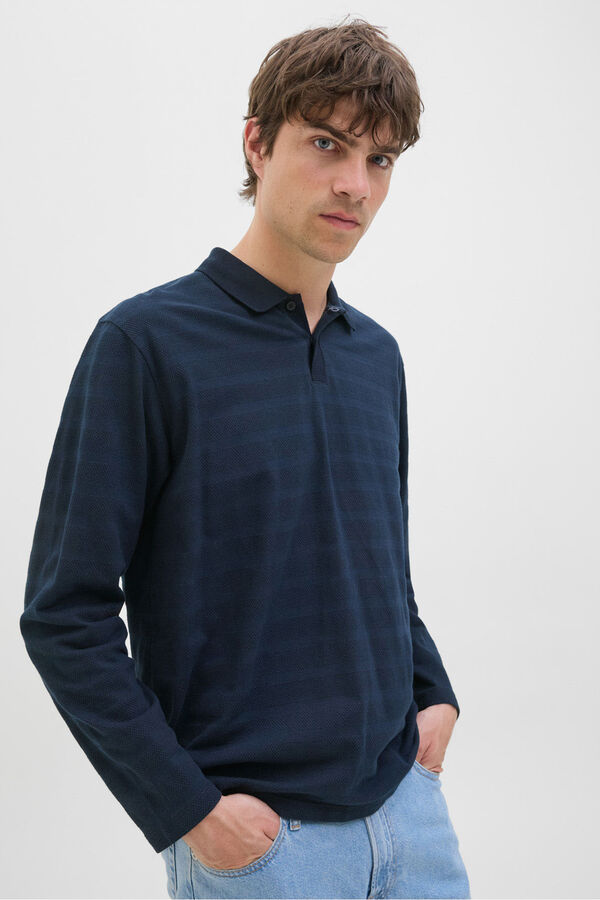 JJ REBEL Polo de manga comprida azul