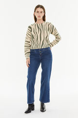 System Action Su&eacute;ter com efeito animal estampado verde