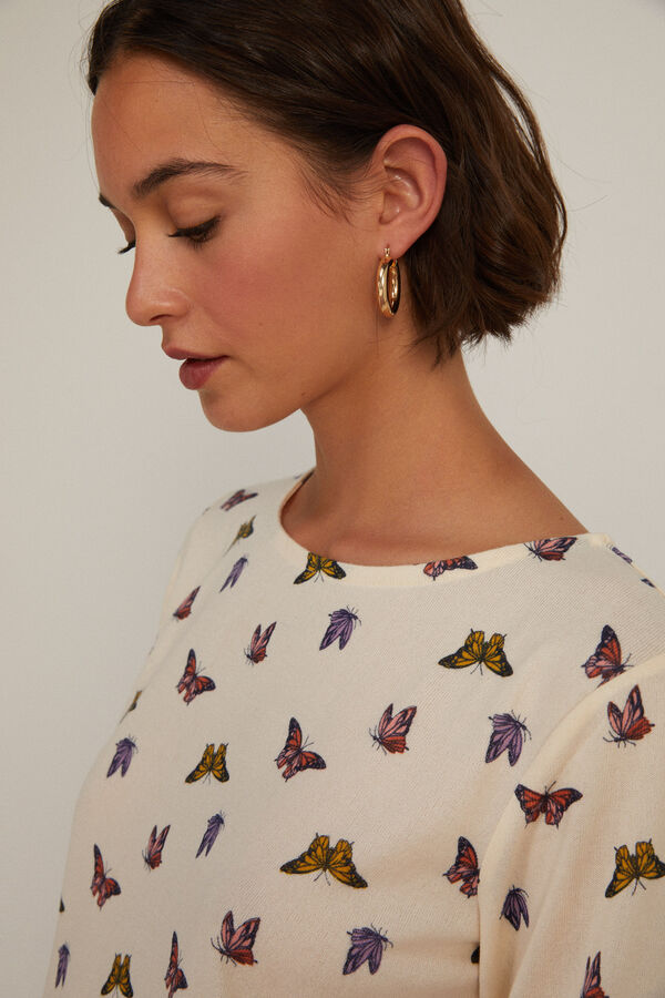 Springfield T-shirt Bimat&eacute;ria Estampada rosa