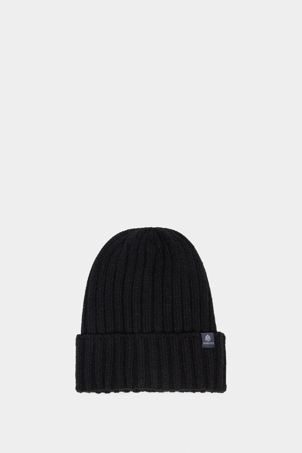 Springfield Gorro beanie básico canelado preto