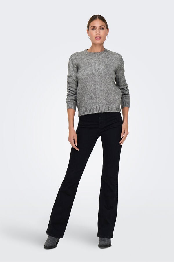 JDY Camisola de gola redonda cinzento