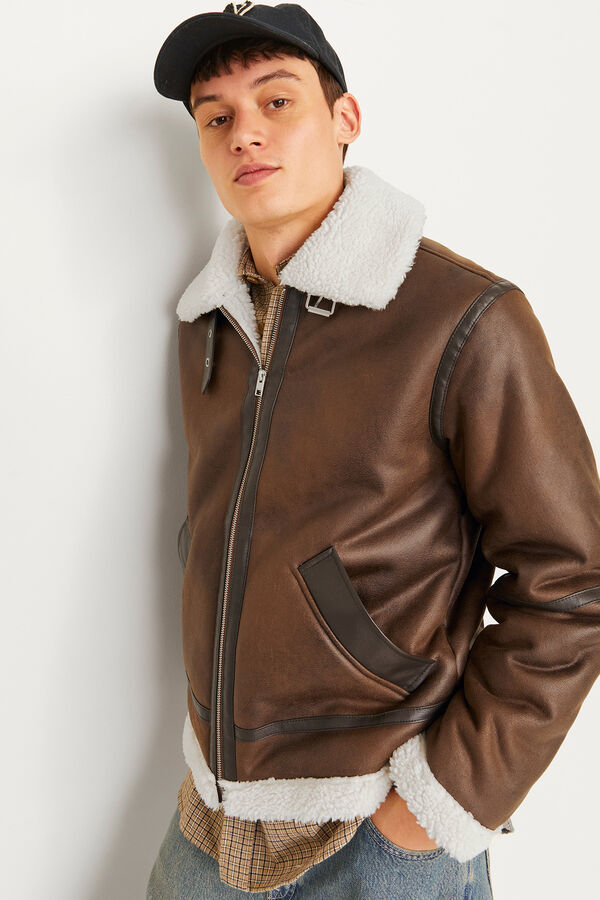 Jack & Jones Chaqueta aviador marr&oacute;n