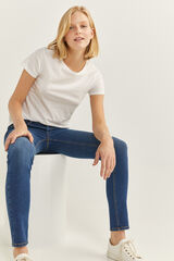 Springfield Jeans slim algodón reciclado lavado sostenible azul medio