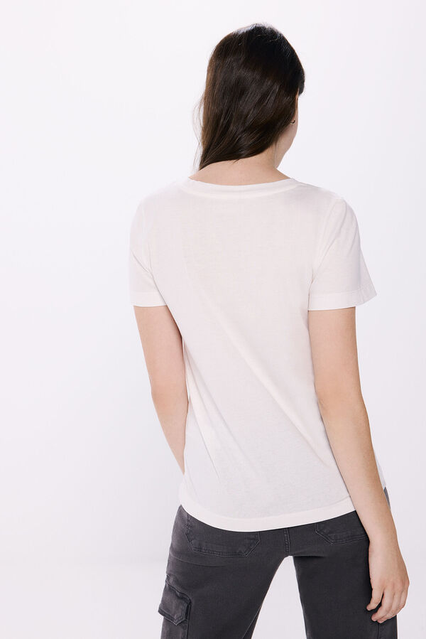 Springfield Camiseta gr&aacute;fica algod&oacute;n beige