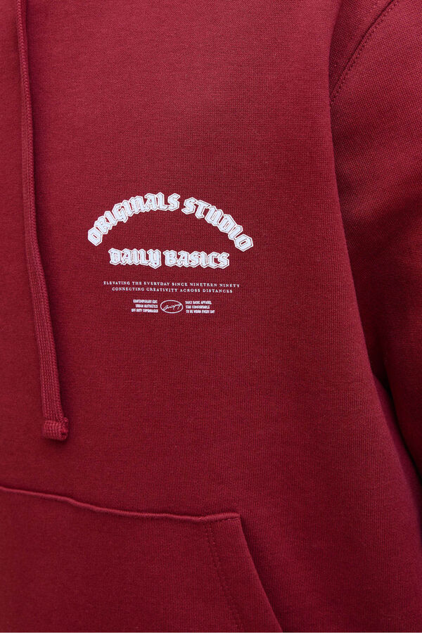 Jack & Jones Sudadera capucha original studio rojo