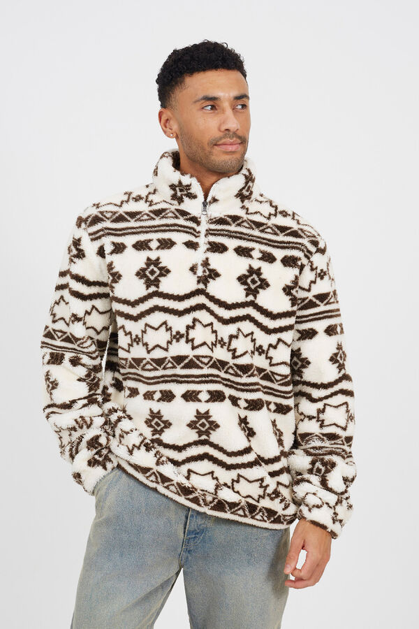 Brave Soul Sudadera cuello cremallera blanco