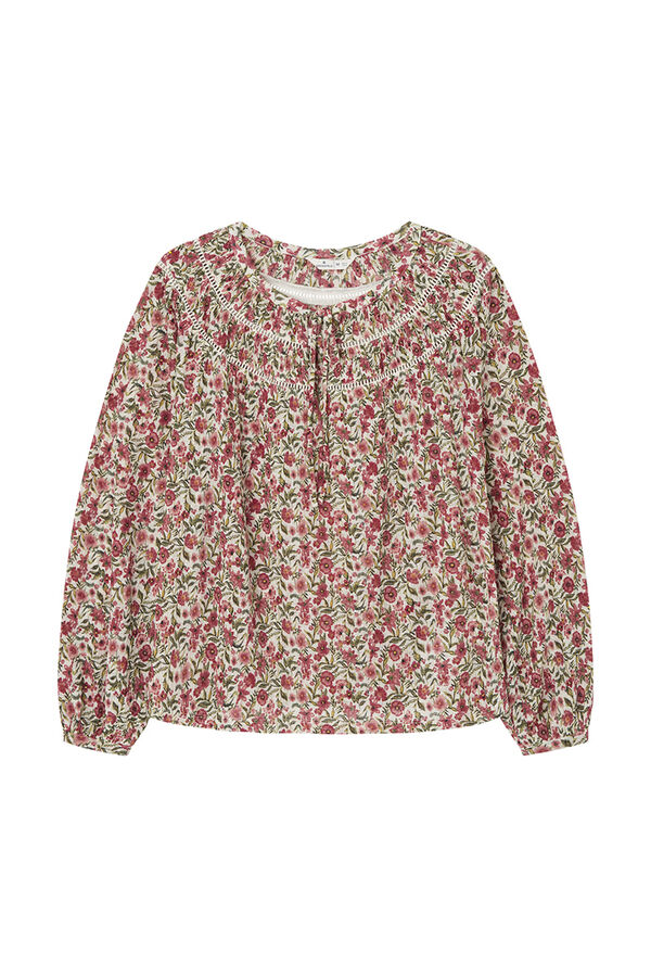 Springfield Blusa estampada lace beige