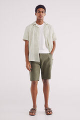 Springfield Bermuda algod&atilde;o comfort fit bege