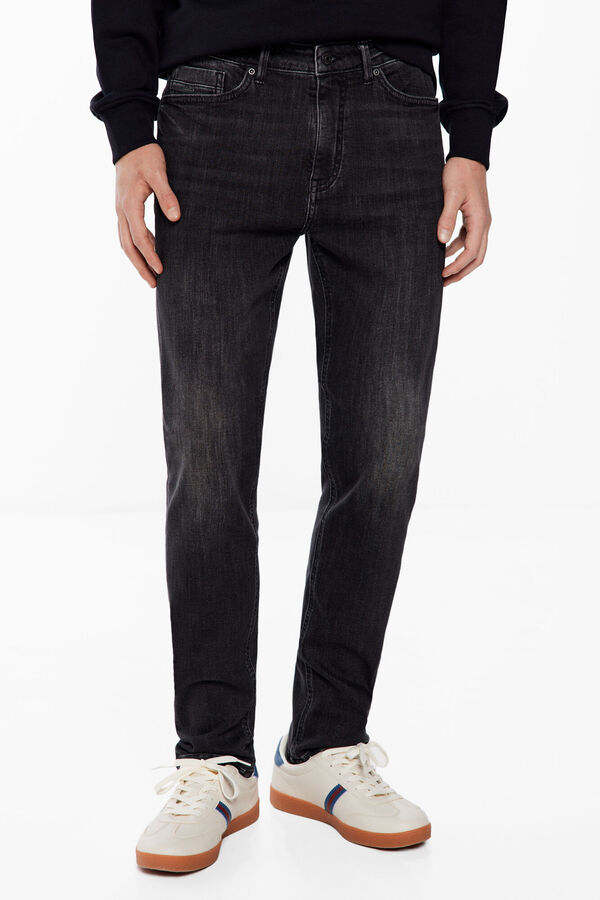 Springfield Jeans skinny negro lavado gris