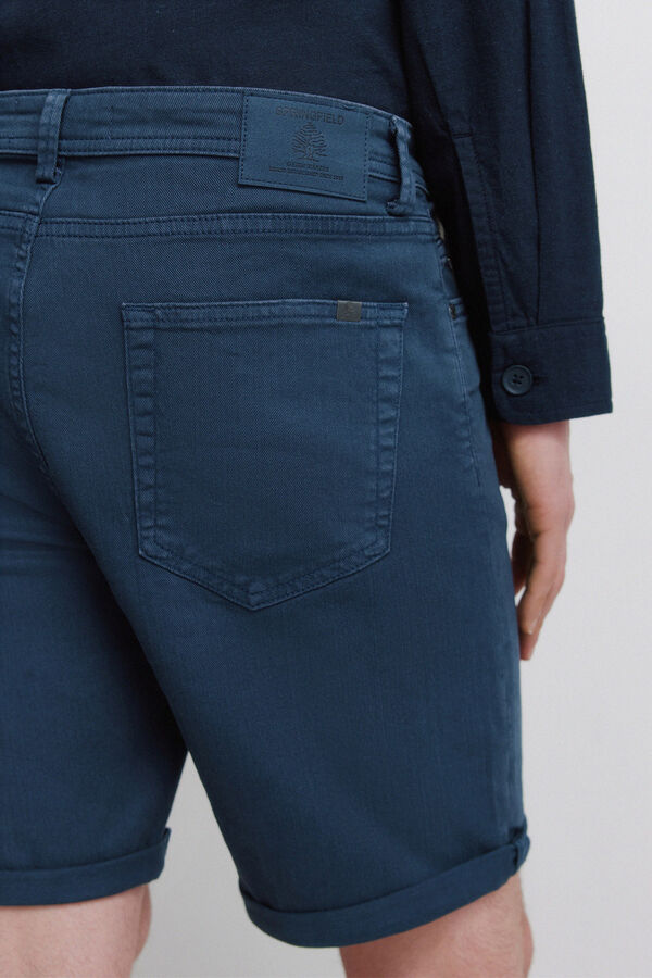Springfield Bermudas 5 bolsos lavada slim fit azul