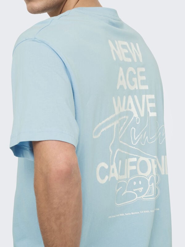 Only & Sons Camiseta manga corta print azul