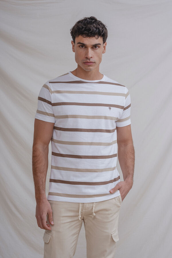 Celopman T-shirt riscas branco
