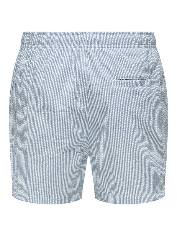 Only & Sons Mai&ocirc; curto texturizado azul
