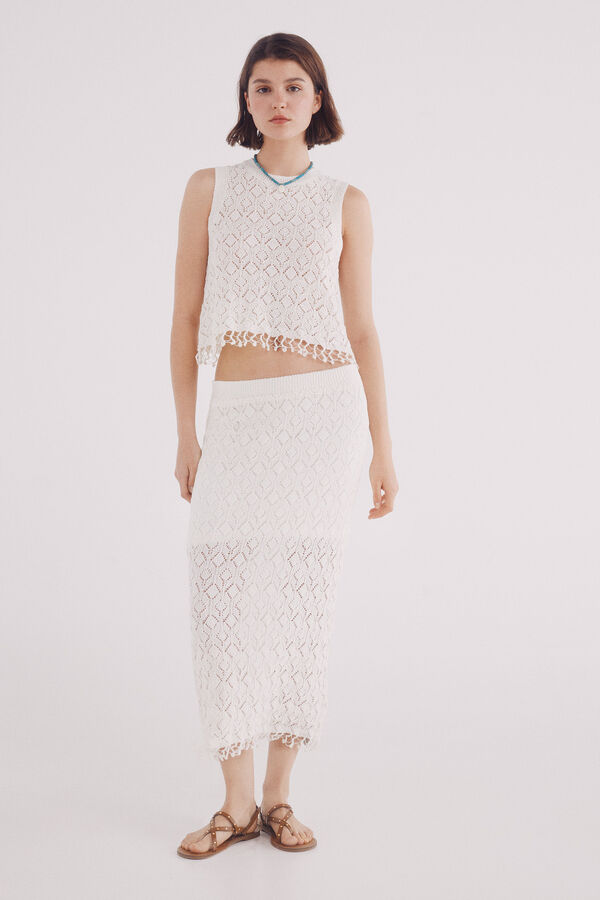 Springfield Top punto pointelle marfil