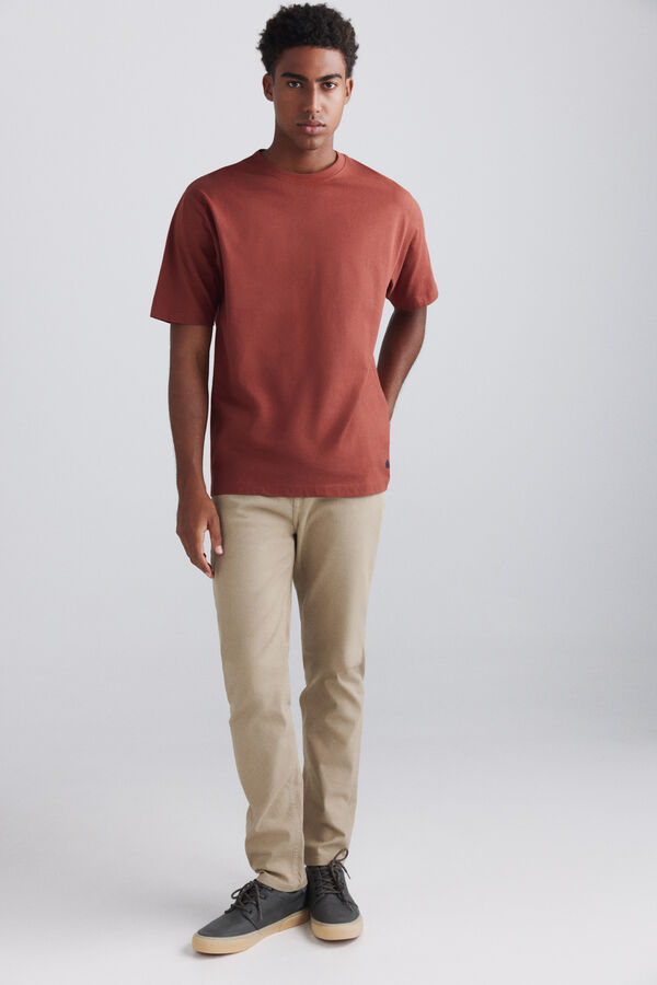 Springfield T-shirt b&aacute;sica heavy weight rosa