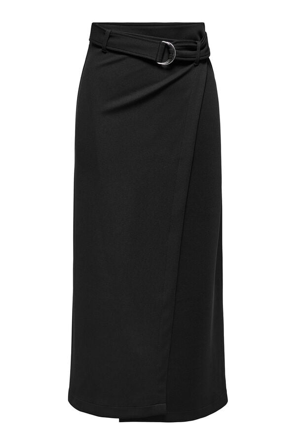 JDY Falda larga cruzada negro