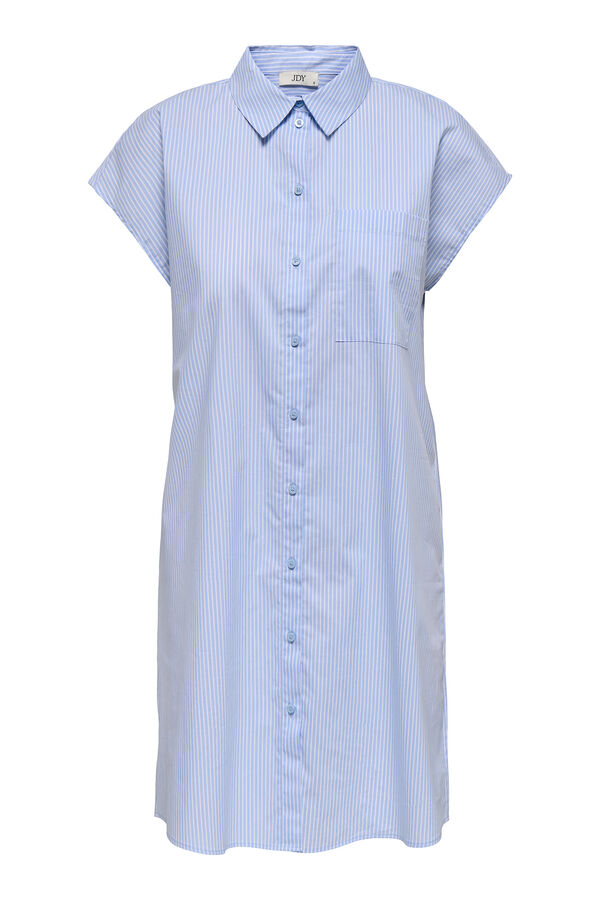 JDY Vestido curto camiseiro azul