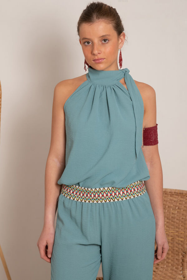 Cul Sac Cal&ccedil;as Rabat Verde-&Aacute;gua Caqui escuro