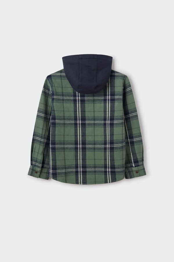 Springfield Kids Camisa cuadros capucha ni&ntilde;o azul