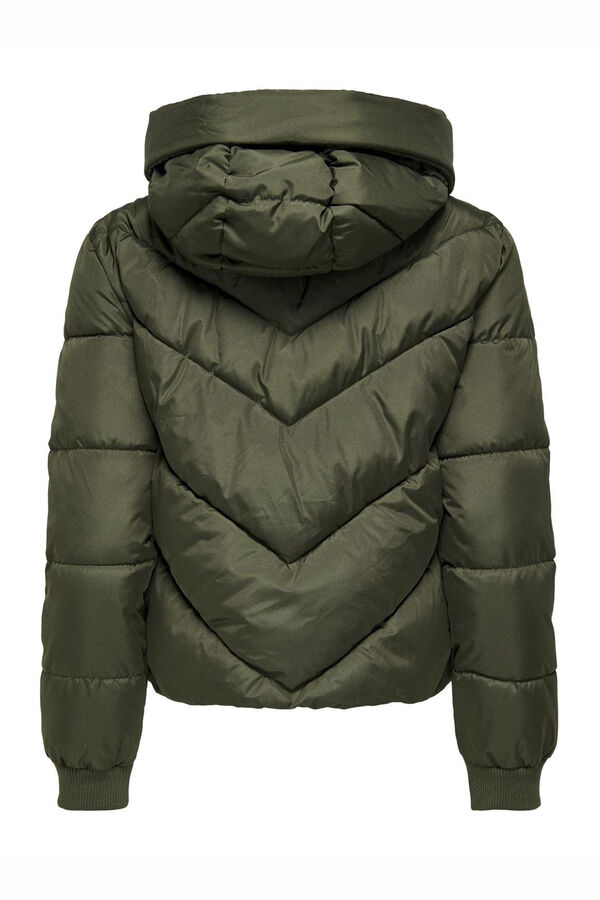 JDY Plum&iacute;fero corto acolchado verde