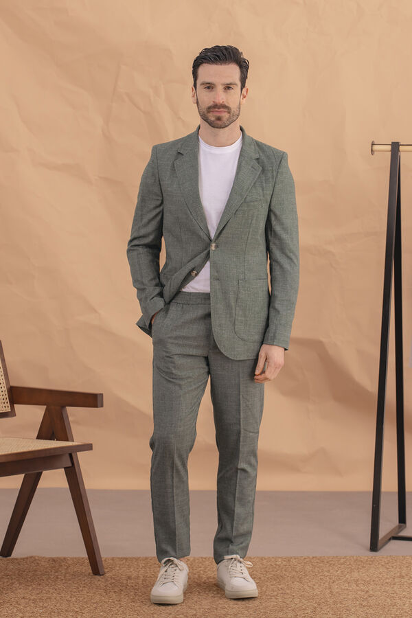 Celopman Chaqueta de traje verde