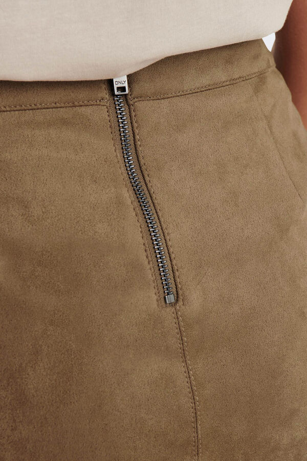 Only Saia curta camurça cru