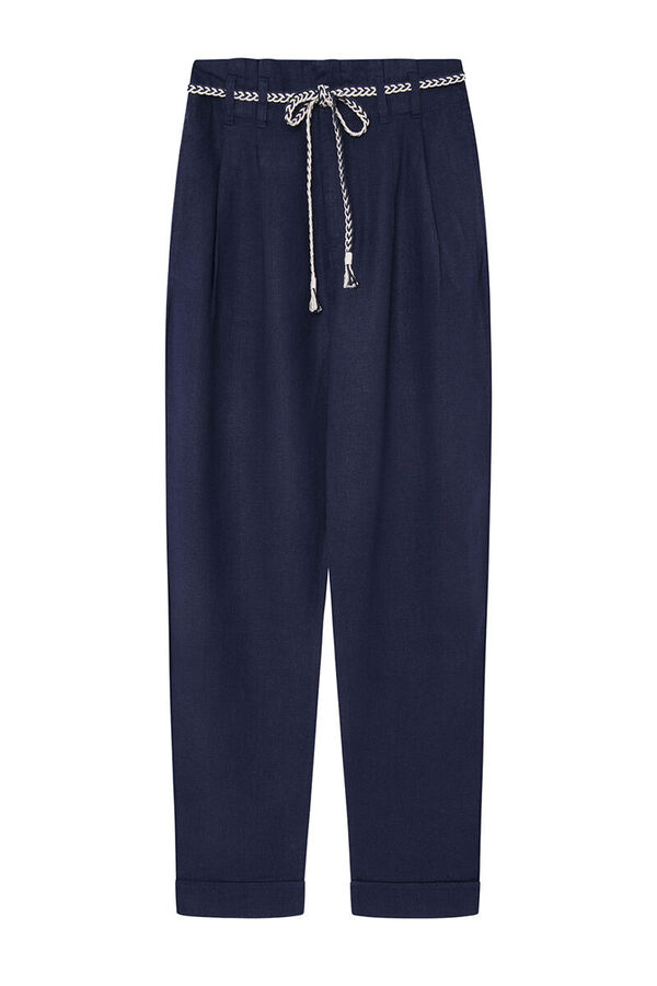 Springfield Pantal&oacute;n Cintur&oacute;n Cord&oacute;n Lino azul