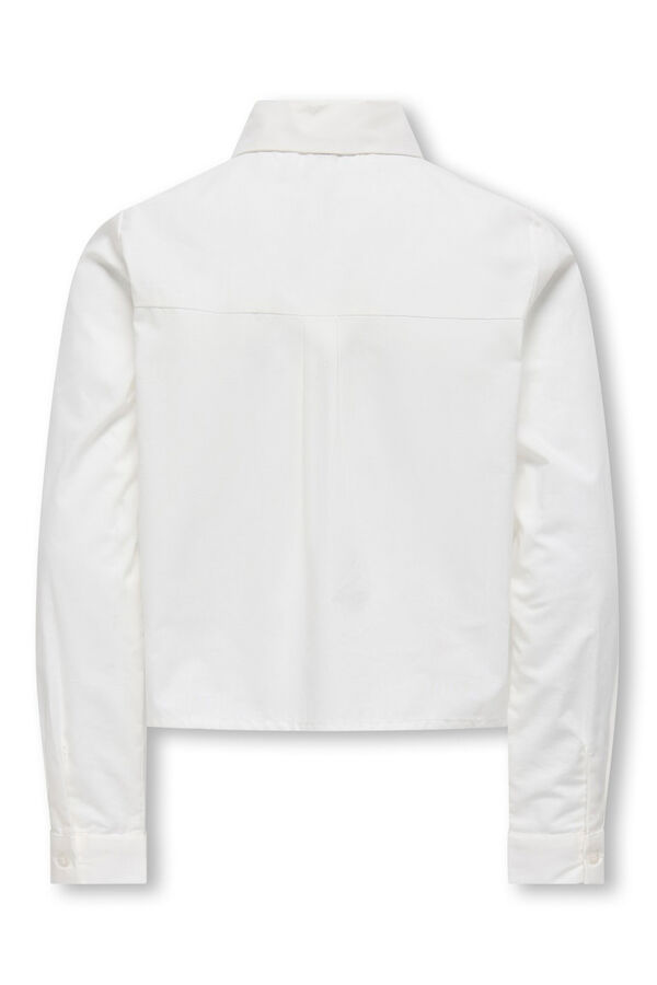 Only Girls Blusa curta de manga comprida com detalhe de brilho branco