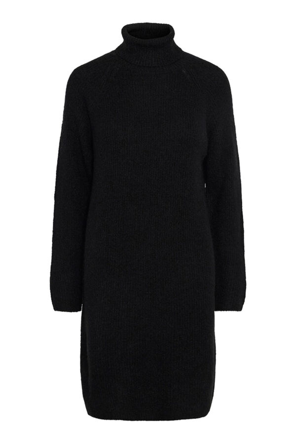 Pieces Vestido punto cuello vuelto negro