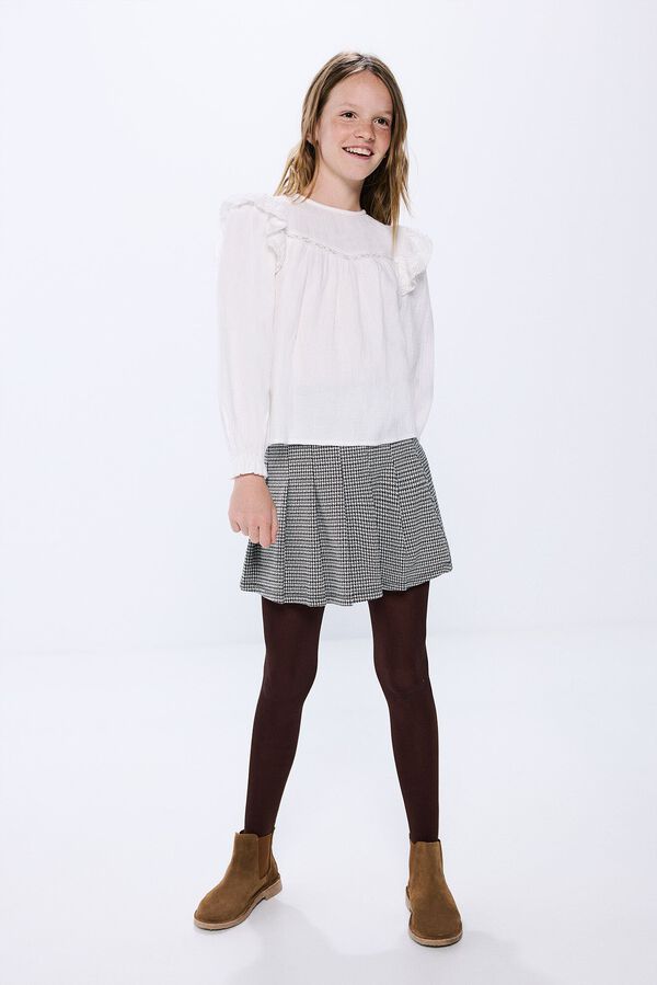 Springfield Kids Saia xadrez de menina cru