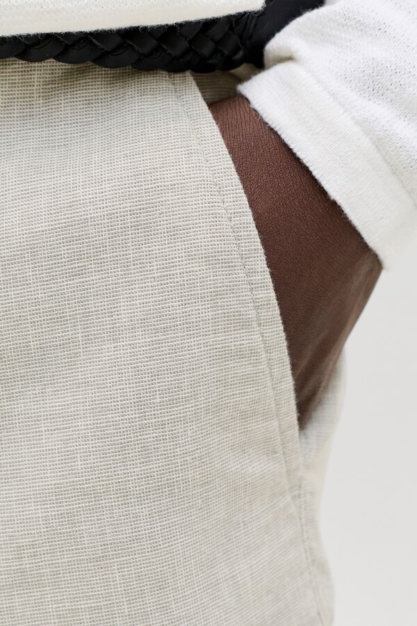 Jack & Jones Bermuda chino regular fit em linho cru