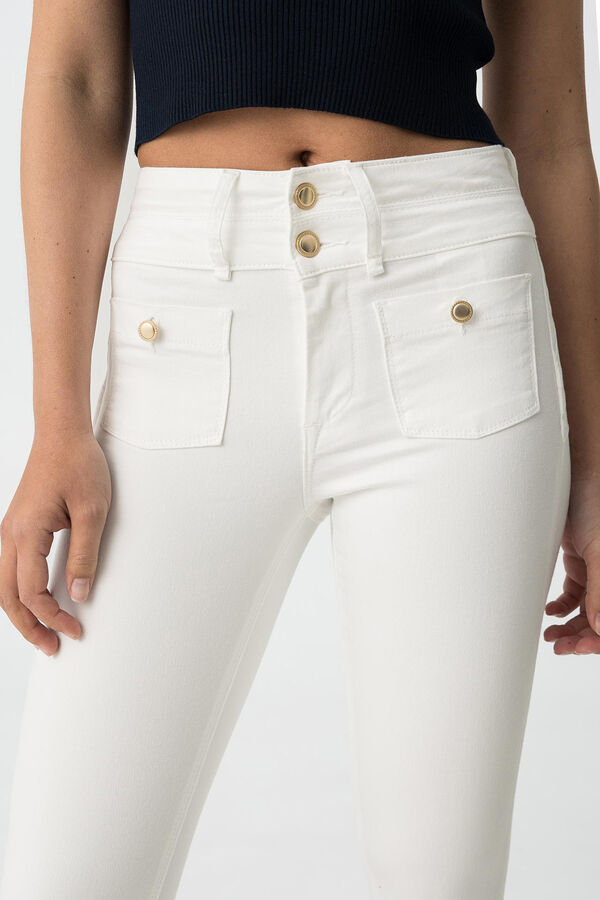 Tiffosi Jeans Skinny cintura alta blanco