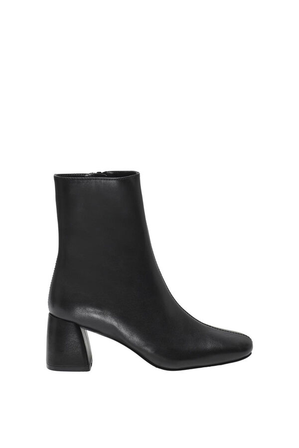 Only Botines de polipiel con tac&oacute;n cuadrado negro