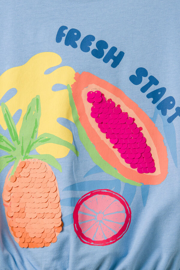 Springfield Kids Camiseta lentejuelas ni&ntilde;a kaki