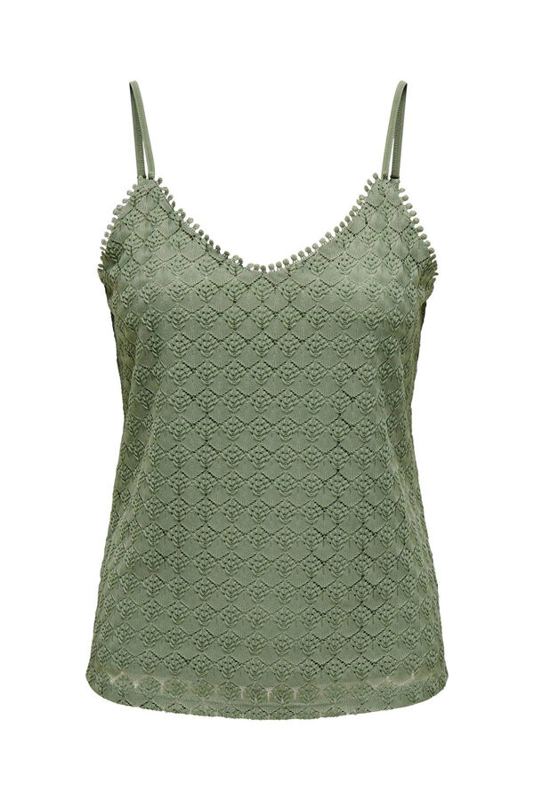 Only Top tirantes de encaje verde